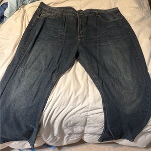 Classic Men's Dark Wash Jeans - Blue relaxed straight